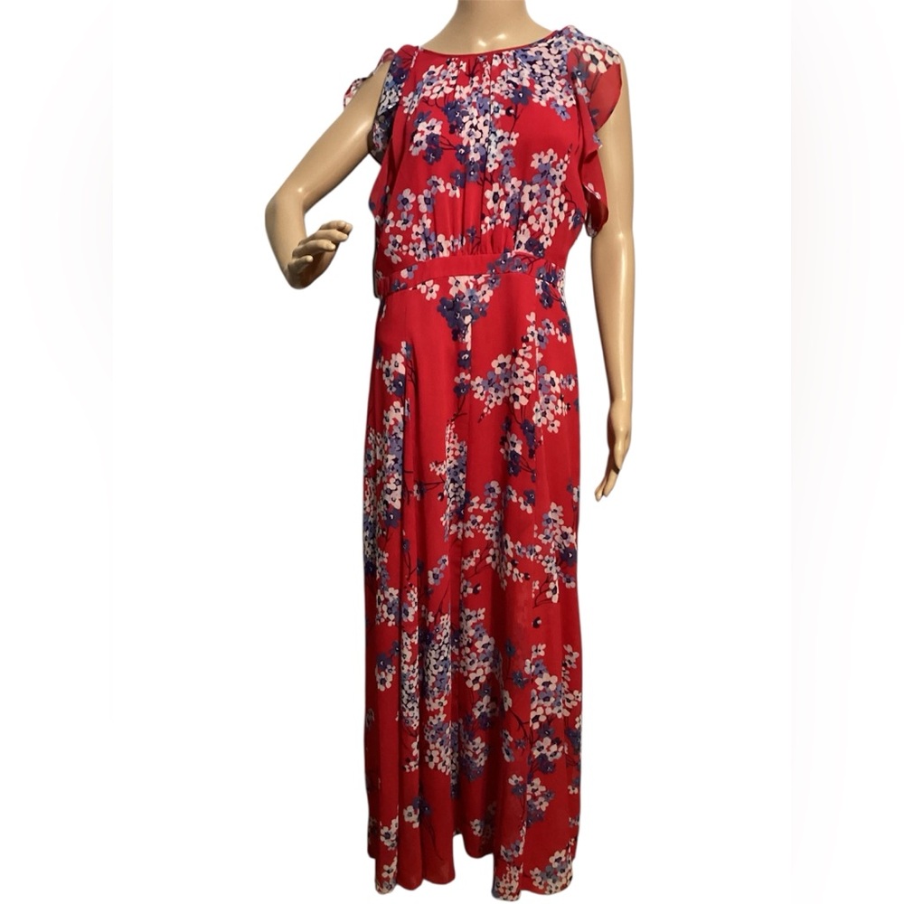 Tommy Hilfiger Eloise floral maxi dress raspberry color size 4